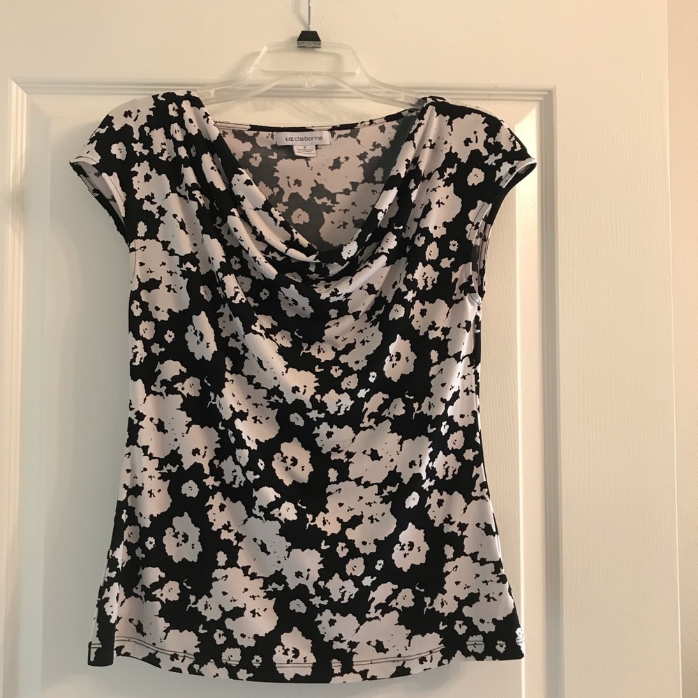 Liz Claiborne Floral Cowl Neck Blouse